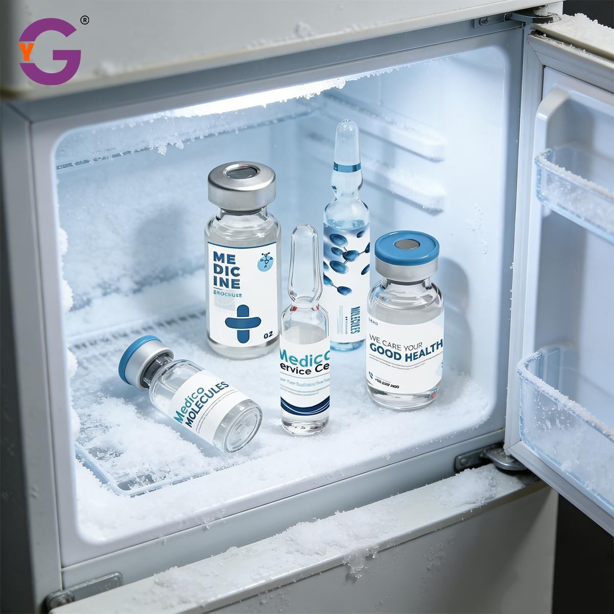 Low-temperature medical label for lyophilized vials